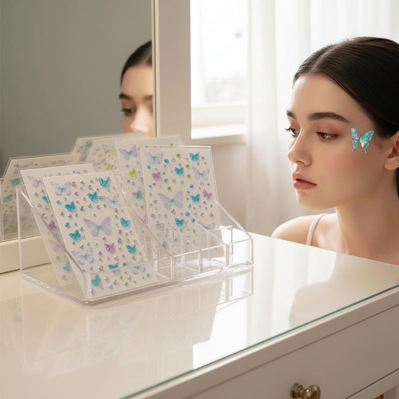 Eyeshadow Palette - エースステッカーグリッター - 女の子用スパンコールメイクアップステッカー、ステージ、パーティー、フェスティバルアクセサリー用の安全な光沢のあるアイシャドウパレット