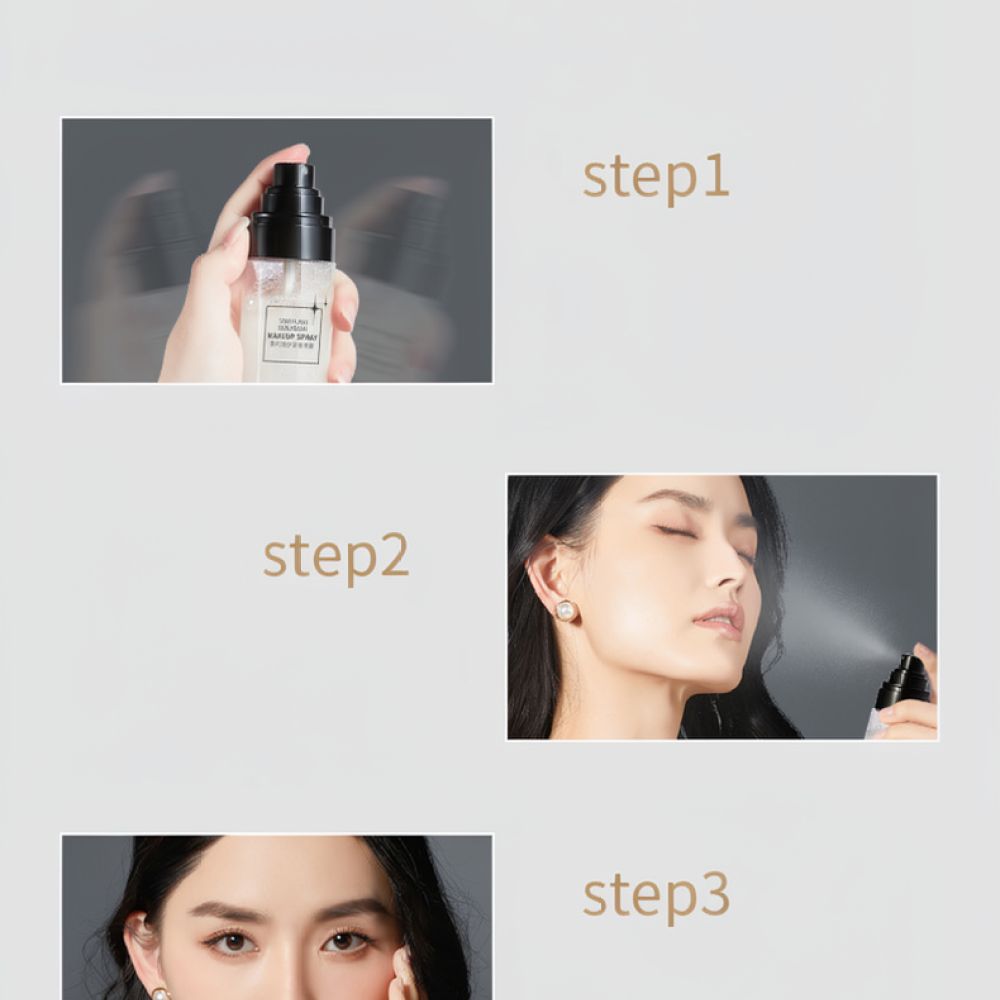 Beauty Makeup Fixer - フンミュイ スターリーシマーセッティングスプレー：長時間持続するメイクキープ、保湿効果、皮脂コントロール、ウォータープルーフ、仕上げ用ミスト