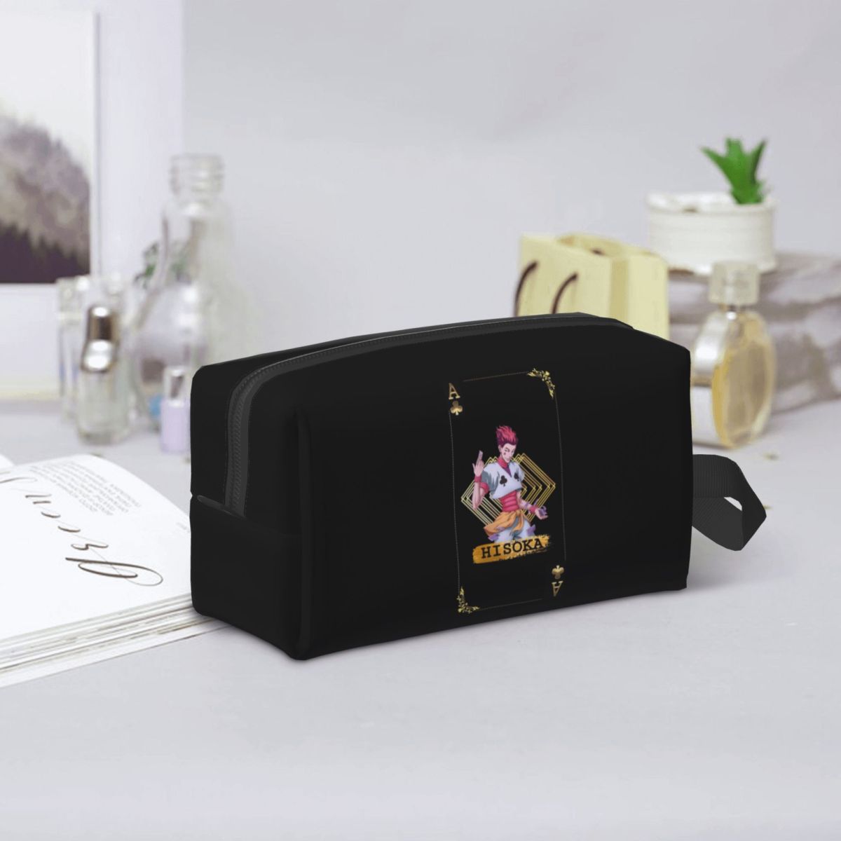 X Beauty Makeup - ヒソカアニメハンター×ハンターファントムトループクロロメイクアップバッグ化粧品収納ドップキットトイレタリー化粧品バッグ女性用美容