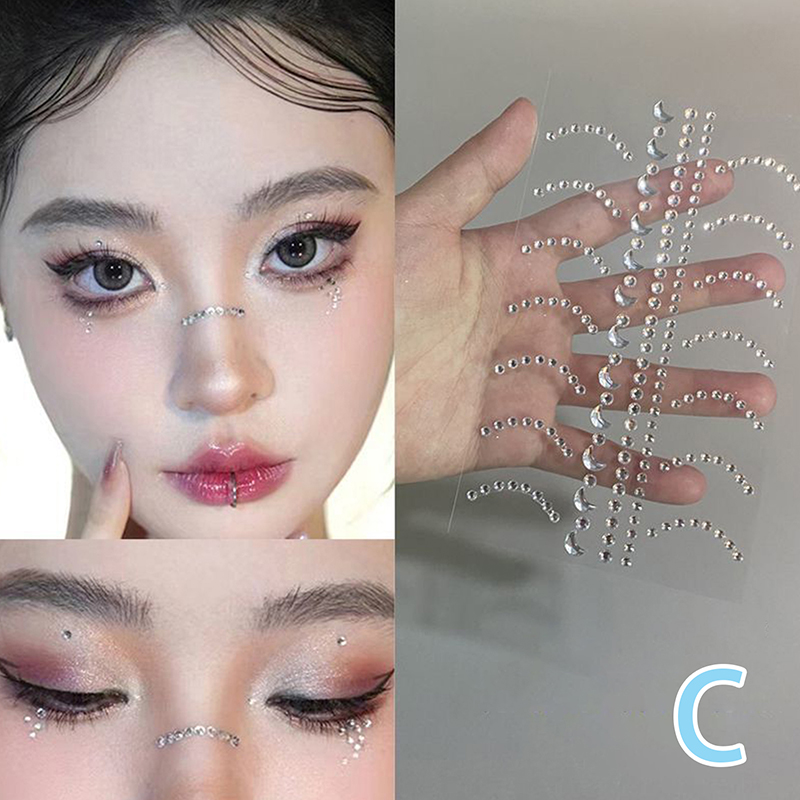 Beauty & Makeup Katia Di Paola - 新しいDIY自己粘着ダイヤモンドフェイスアイボディステッカー、一時的なジュエルデカール、フェスティバルネイルビューティーパーティーデコレーション用
