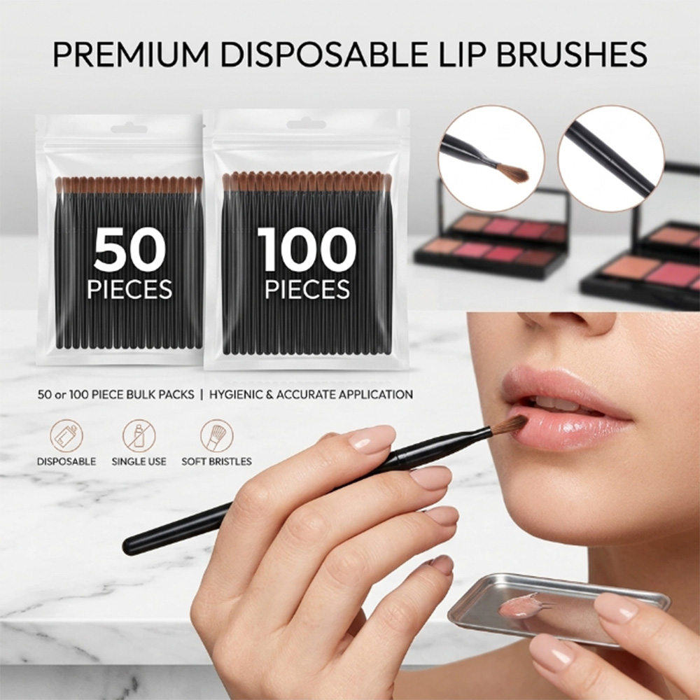 Beauty Makeup Tips - 50/100 個使い捨てリップブラシセット口紅グロスワンドアプリケーターメイクアップブラシプロフェッショナル美容化粧品ツール