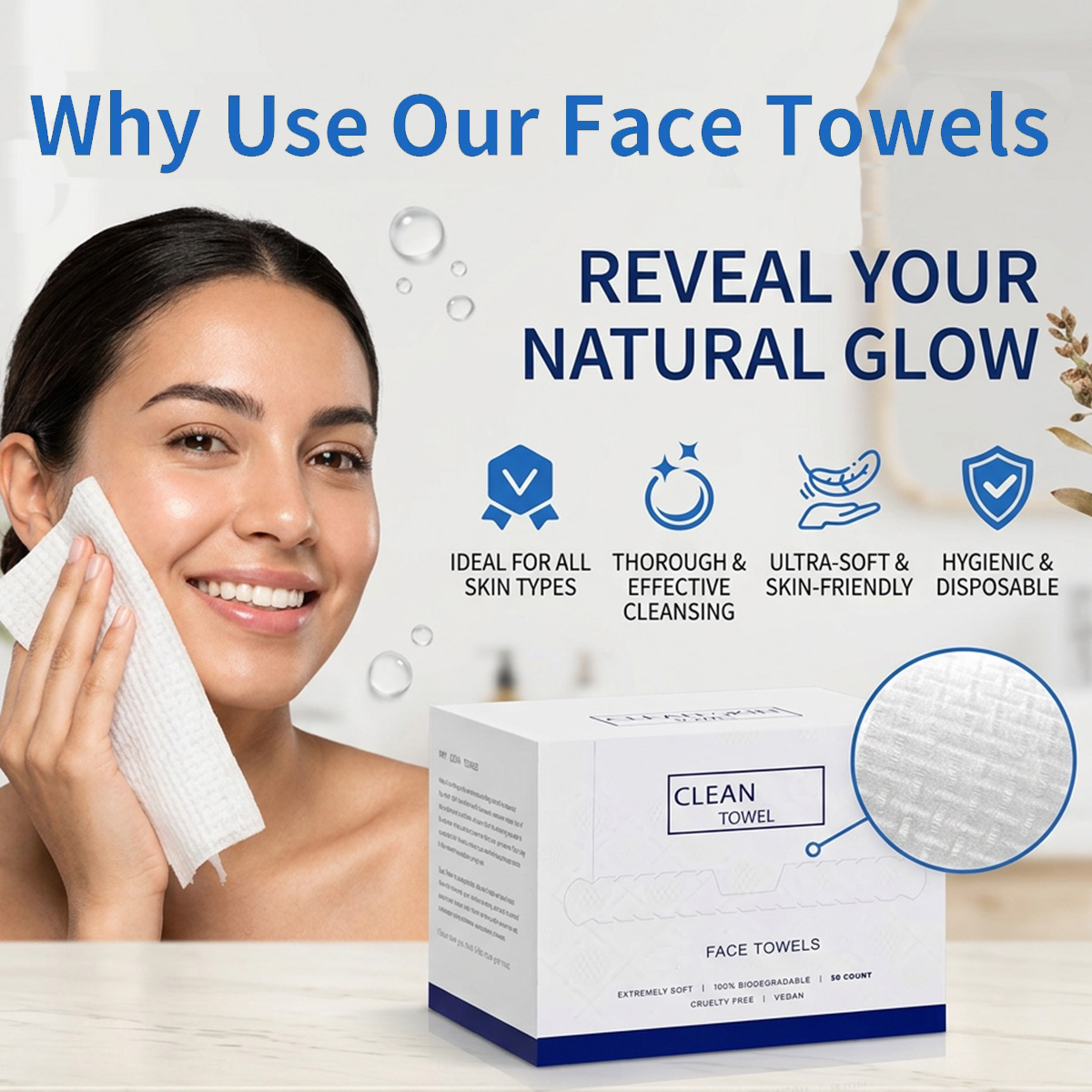 Beauty Of Joseon Makeup Remover - 50枚入り使い捨てフェイスタオル 洗顔・メイク落とし ドライビューティースキンケア トラベルパック