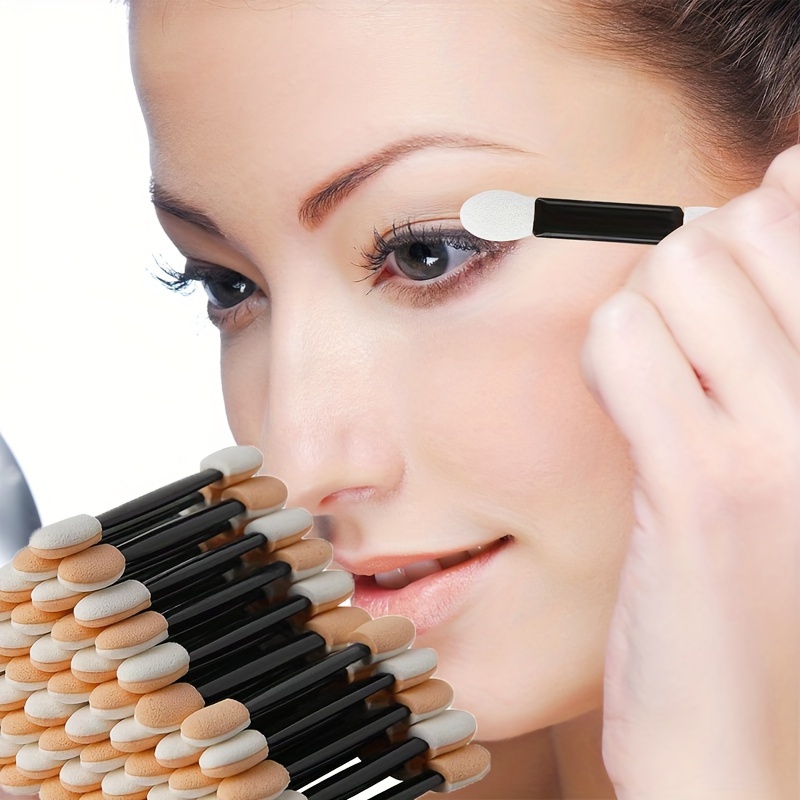 Beauty Makeup Tips - 5/10 個アイシャドウアプリケーター使い捨てアイシャドウアプリケーター両端アイシャドウブラシアイシャドウブラシ 6.5 センチメートルアイメイクスポンジアプリケーター