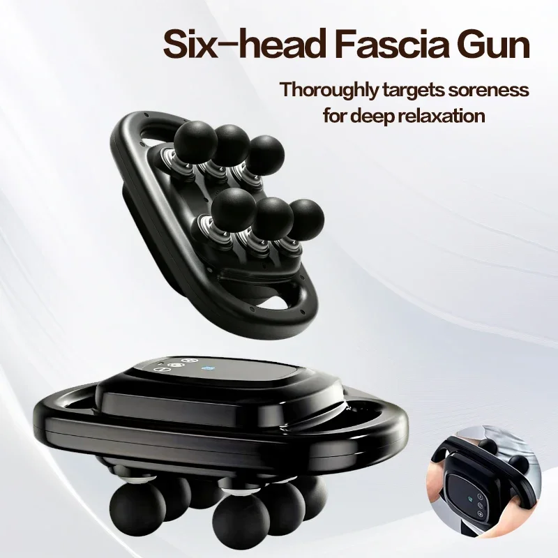 Hair Scalp Massager - 6ヘッドディープティシューマッサージガン、強力振動マッスルマッサージャー（背中、腰、肩、脚、疲労回復用）