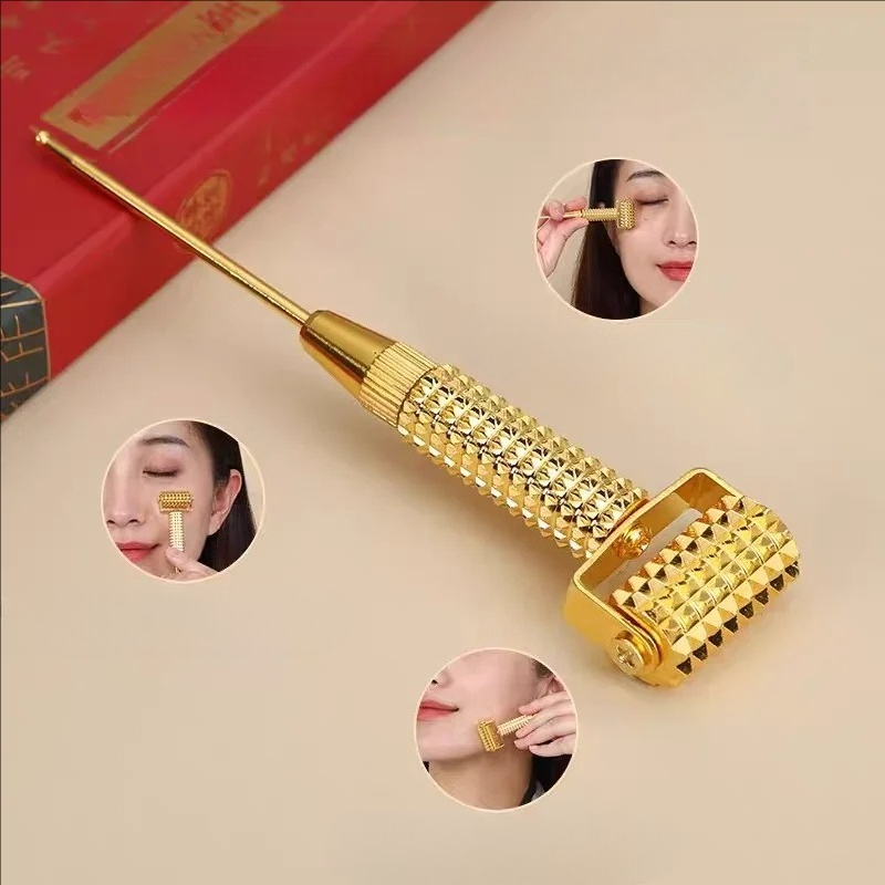 Hair Scalp Massager - 顔面反射療法マッサージツール格納式鍼灸ペン両頭スプリング式耳ボディポイントプローブ鍼灸ローラー