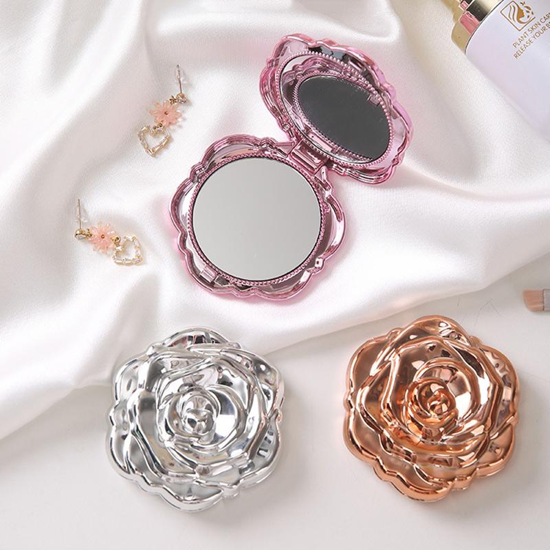 携帯用ミニミラー レトロなバラの花の形をした小型ポケットメイ - Beauty Makeup Girl のレビューと価格