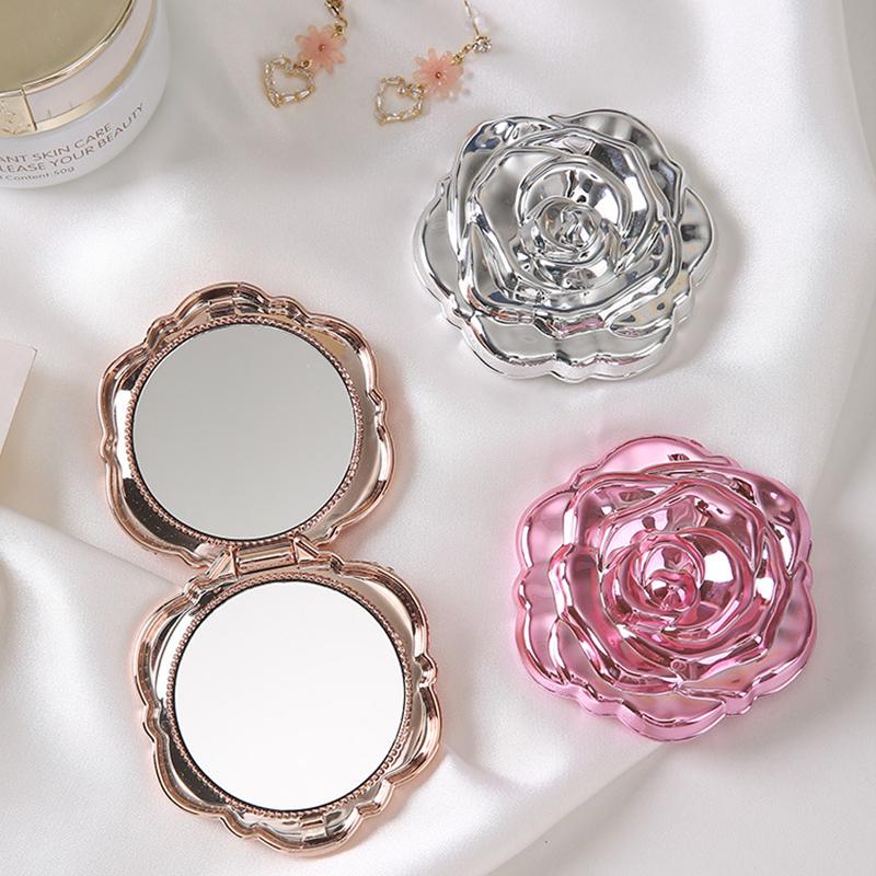 携帯用ミニミラー レトロなバラの花の形をした小型ポケットメイ - Beauty Makeup Girl のレビューと価格