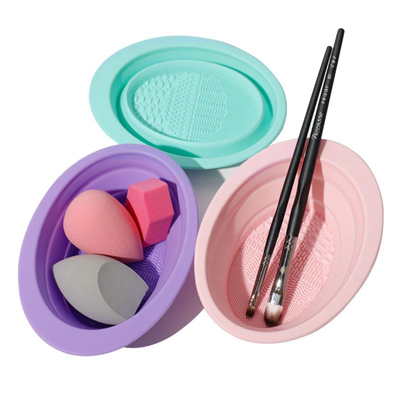 折りたたみ式パウダーパフ洗浄ボウル アイシャドウブラシ洗浄マ - Beauty Makeup Tips のレビューと価格