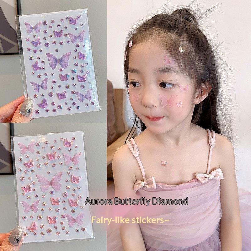 フェイスペインティングステッカー子供用女の子ステッカーグリッ - Eyeshadow Palette のレビューと価格