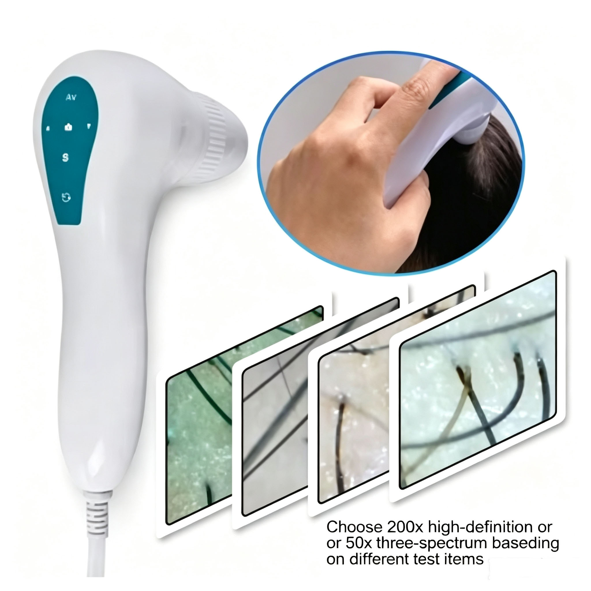 脱毛防止頭皮毛包検出器、ヘアサロンヘアケア専用高精細統合ヘッ - Hair Scalp Massager のレビューと価格