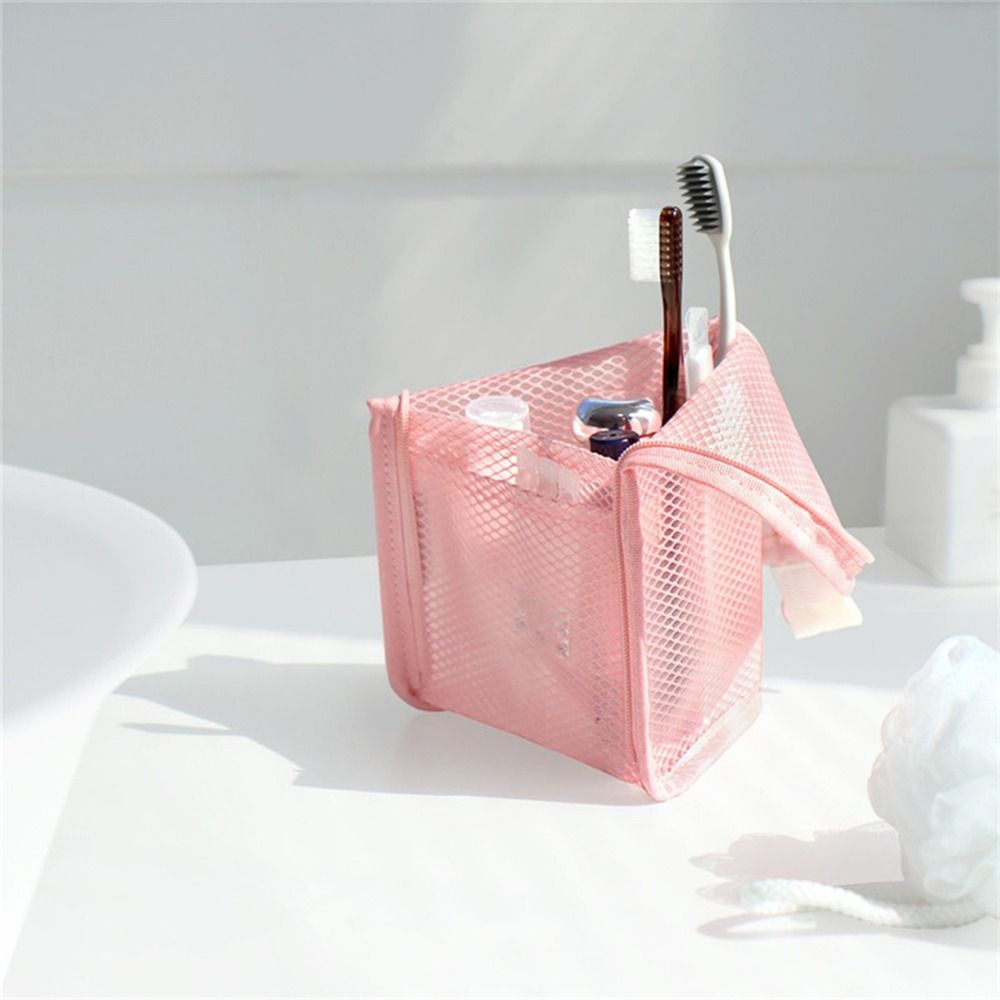 折りたたみ式スタンドメイクブラシバッグ メッシュ洗濯オーガナ - Makeup Organizer のレビューと価格
