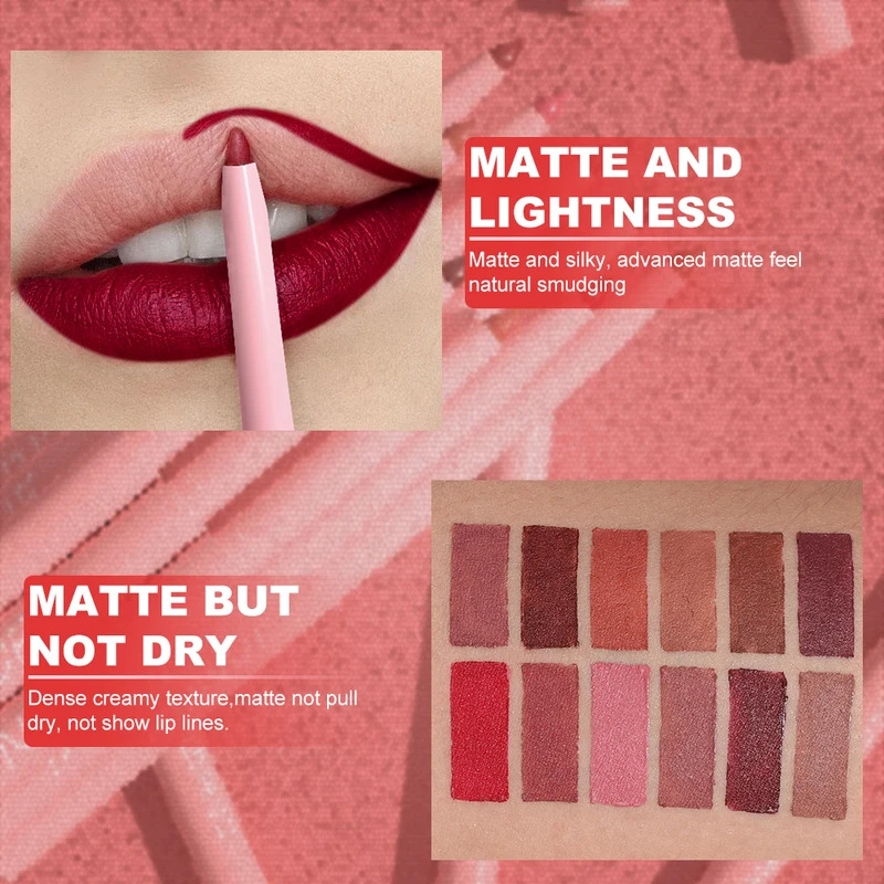 6本/セット リップライナーペンセット 長持ち、防水、汗に強 - X Beauty Makeup のレビューと価格