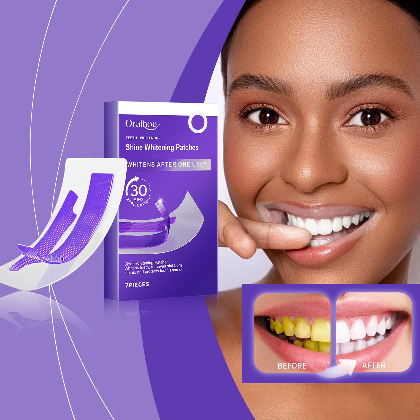 パープル歯のホワイトニングストリップ – 歯垢や汚れを除去し - Teeth Whitening Strips のレビューと価格