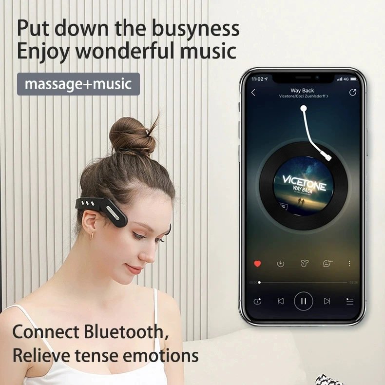 電動3Dヘッドマッサージャー EMS 頭痛 音楽 片頭痛 痛 - Hair Scalp Massager のレビューと価格