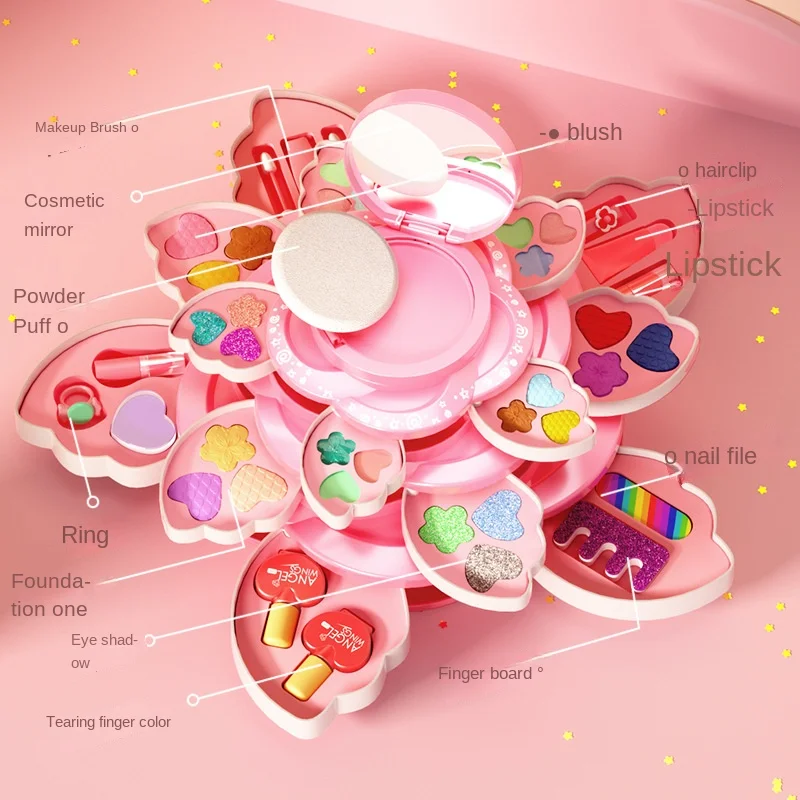 回転式開閉のメイクアップボックス、小さな女の子のためのプリン - Beauty Makeup For Kids のレビューと価格