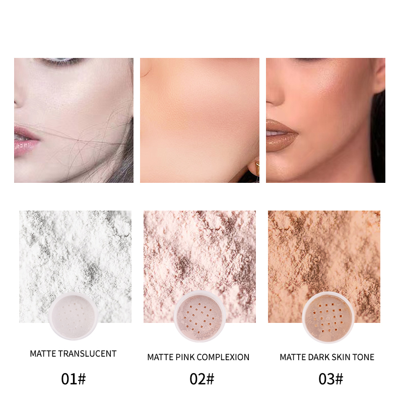 女性用ミネラルフェイスパウダー,防水,オイルコントロール,半 - Beauty Makeup Fixer のレビューと価格