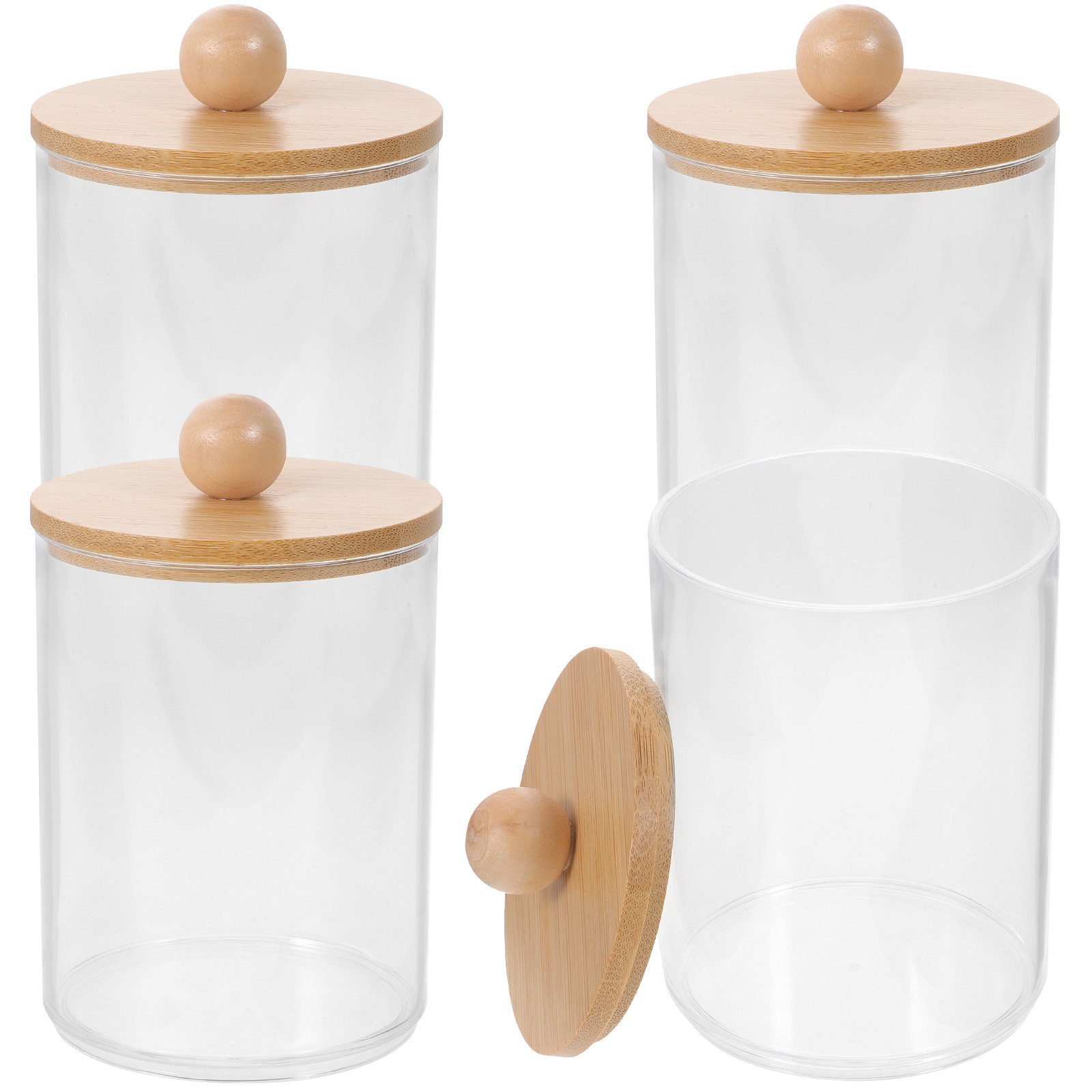 綿棒ホルダー4個入り、メイク落としパッド収納、シンプルな歯楊 - Makeup Organizer のレビューと価格