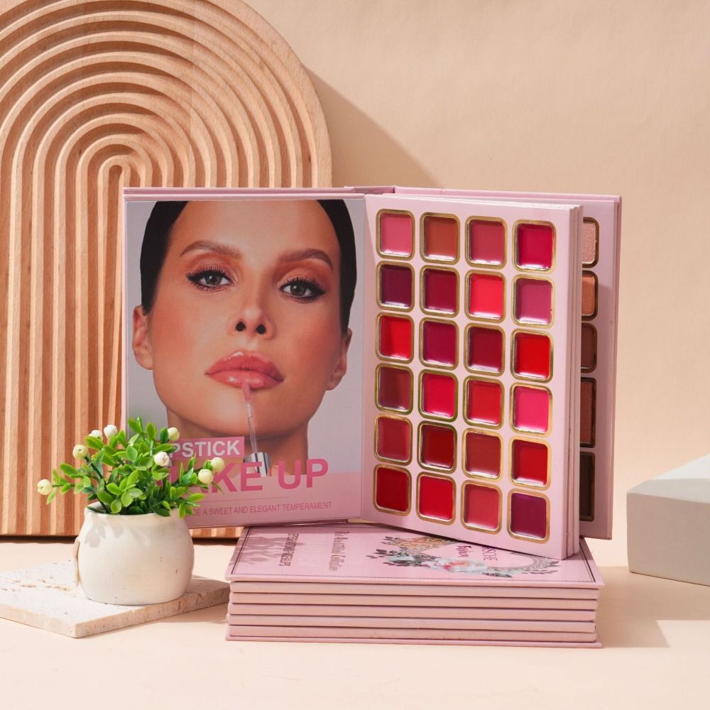 新しいマットメイクアップパレットブックアイシャドウロングラス - Beauty Book Makeup Kit のレビューと価格