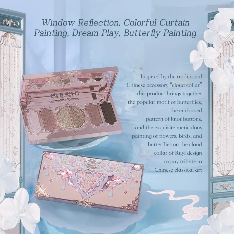 花の形をしたアイシャドウパレット,目,蝶,雲,首のコレクショ - Beauty Book Makeup Kit のレビューと価格