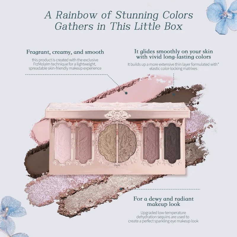 花の形をしたアイシャドウパレット,目,蝶,雲,首のコレクショ - Beauty Book Makeup Kit のレビューと価格