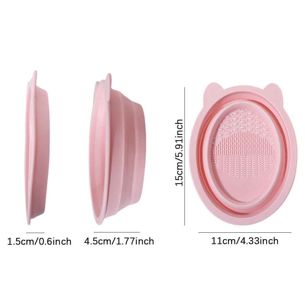 折りたたみ式シリコン製メイクブラシ洗浄ボウル ポータブルコス - Beauty Makeup Tips のレビューと価格