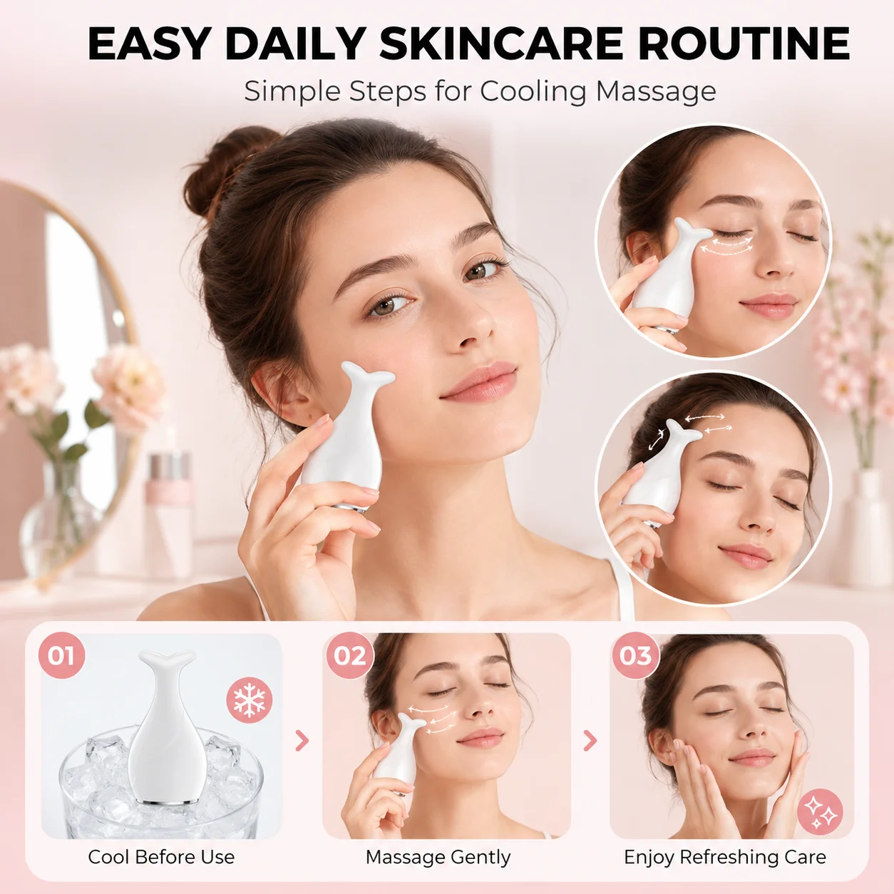 フィッシュテールアイスローラーフェイシャルマッサージャー冷却 - Hair Scalp Massager のレビューと価格