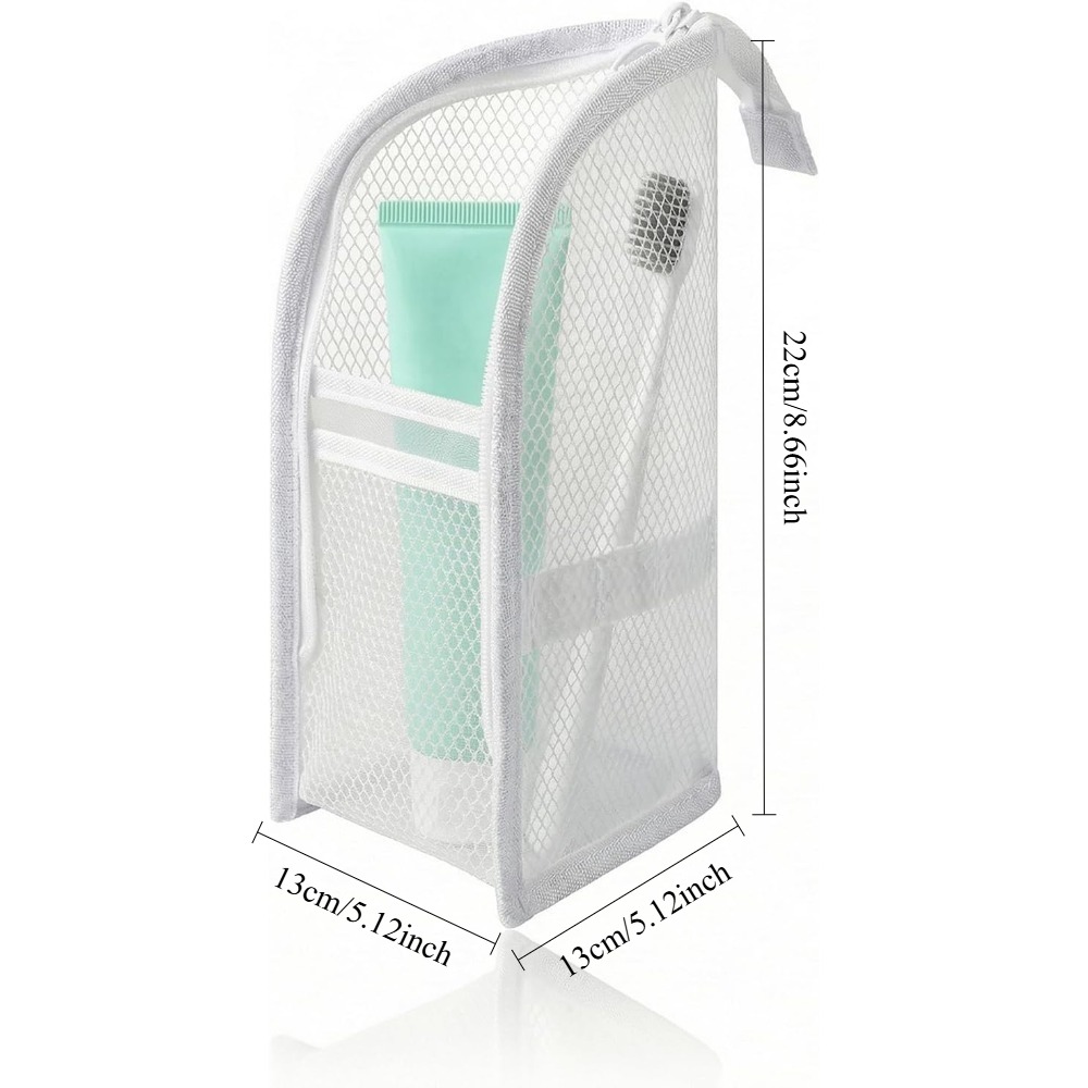 メッシュトイレタリーバッグ 通気性 速乾性 縦型歯ブラシホル - Makeup Organizer のレビューと価格