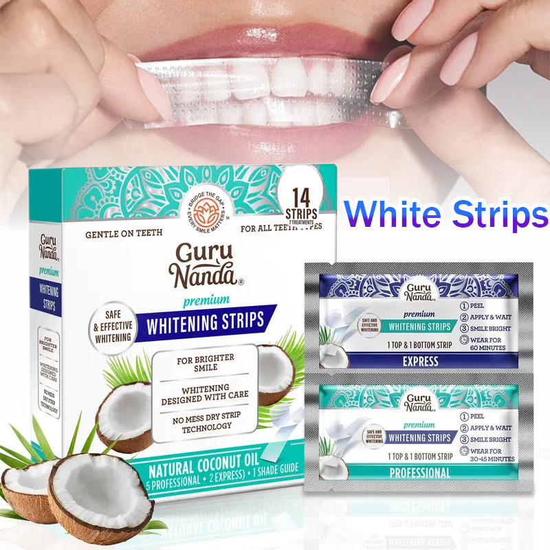 1/2/3 箱ココナッツオイルホワイトストリップ、汚れを除去 - Teeth Whitening Strips のレビューと価格
