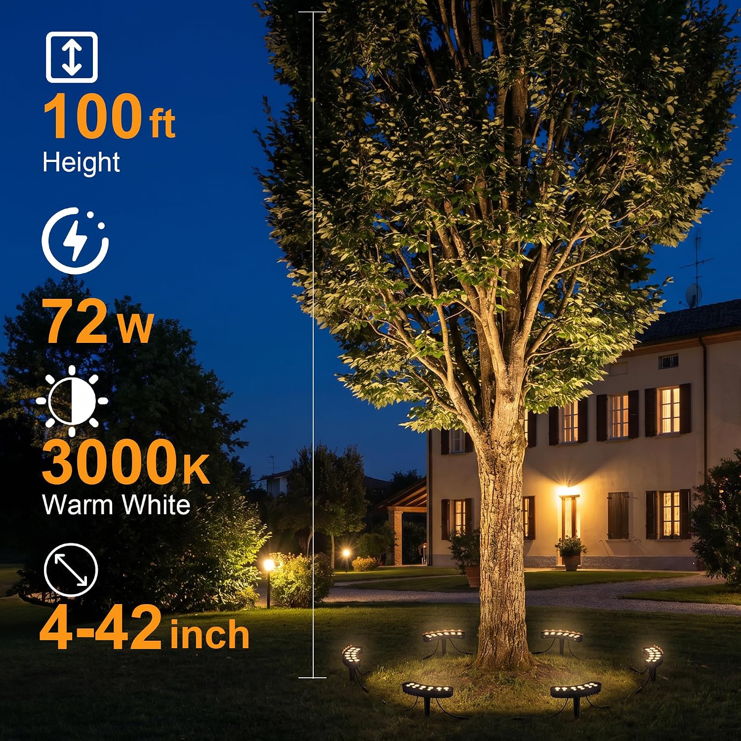 屋外リングツリーライト6個パック、景観照明ツリー、低電圧DC - Led Ring Light のレビューと価格